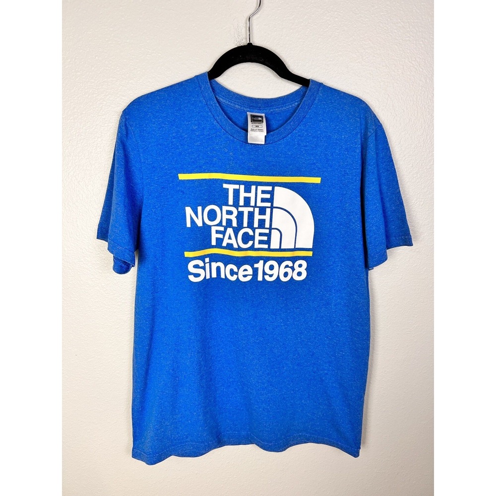 North Face Shirt Mens Medium‎ Blue Adult Short Sleeve Graphic Tee